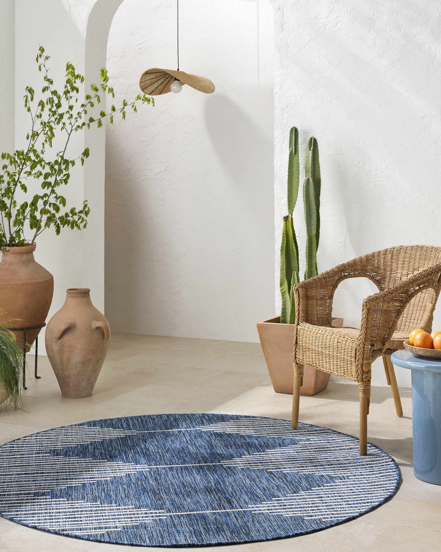 Stephan Navy Outdoor Rug - Ornate Home