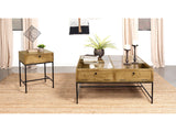 Stephie Honey Brown 2-piece Square Coffee and End Table Set - Ornate Home