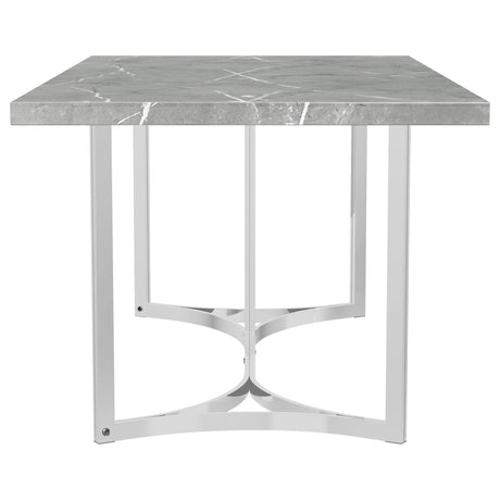 Sterling Grey Faux Marble Dining Room Table - Ornate Home