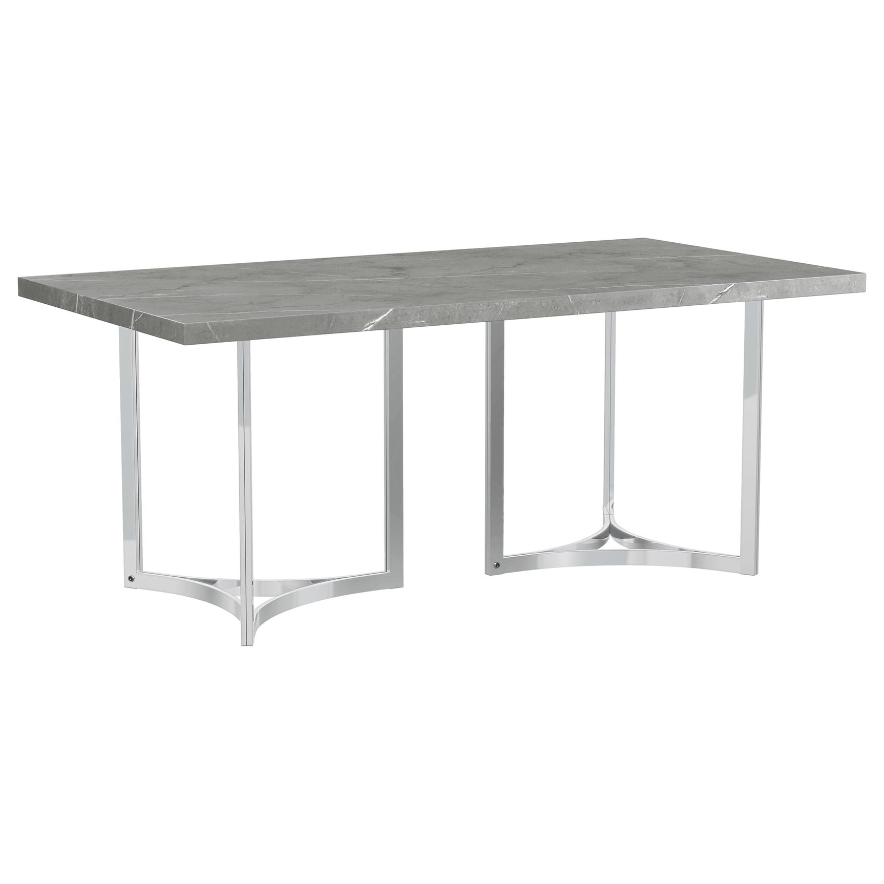 Sterling Grey Faux Marble Dining Room Table - Ornate Home