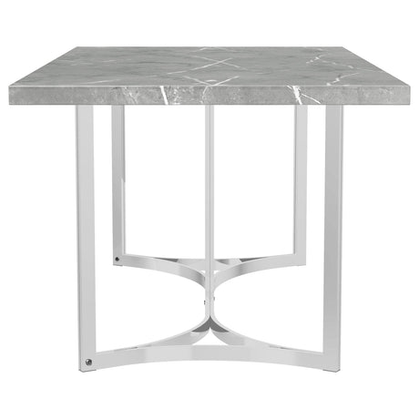 Sterling Grey Faux Marble Dining Room Table - Ornate Home
