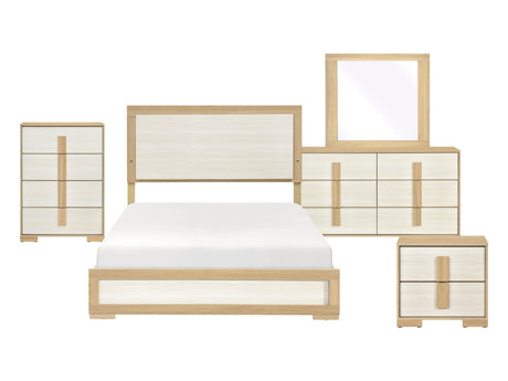 Sterling Natural/White 5-Piece Queen Bedroom Set - Ornate Home