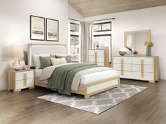 Sterling Natural/White 5-Piece Queen Bedroom Set - Ornate Home