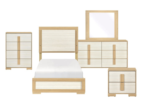 Sterling Natural/White 5-Piece Twin Bedroom Set - Ornate Home