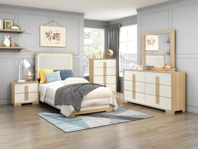Sterling Natural/White 5-Piece Twin Bedroom Set - Ornate Home
