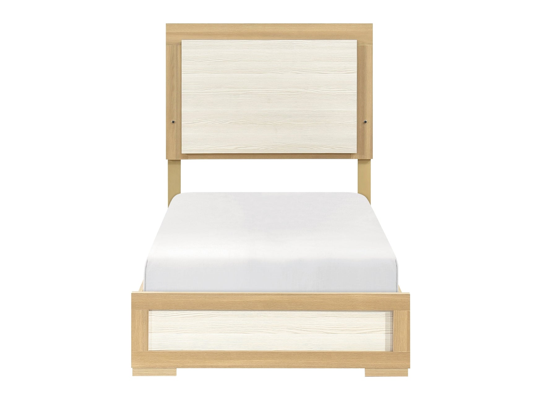 Sterling Natural / White Twin Bed - Ornate Home