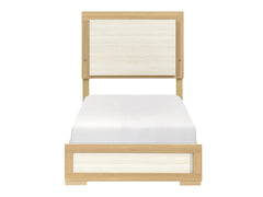 Sterling Natural / White Twin Bed - Ornate Home