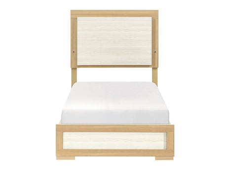 Sterling Natural / White Twin Bed - Ornate Home