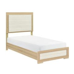 Sterling Natural / White Twin Bed - Ornate Home