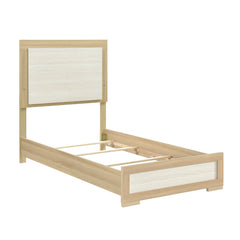 Sterling Natural / White Twin Bed - Ornate Home