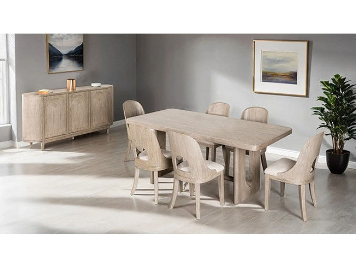 Sterling West White Oak 7 Piece Dining Set - Ornate Home