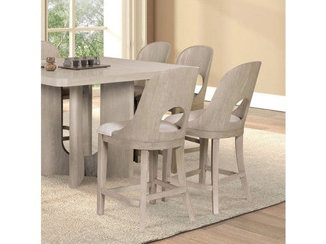 Sterling West White Oak Counter Height 7 Piece Dining Set - Ornate Home