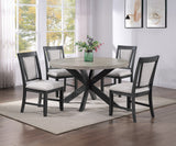 Stevens Charcoal Black/Light Gray 5-Piece Round Dining Set - Ornate Home