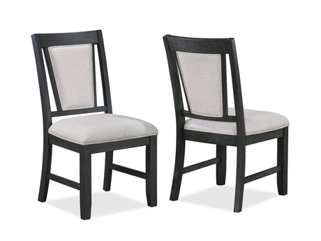 Stevens Charcoal Black/Light Gray Dining Chair (Set of 2) - Ornate Home