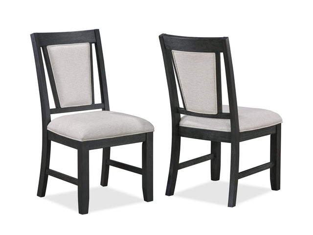Stevens Charcoal Black/Light Gray Dining Chair (Set of 2) - Ornate Home