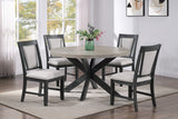 Stevens Charcoal Black/Light Gray Dining Chair (Set of 2) - Ornate Home