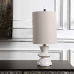 Stevens White Bleached Wood Buffet Lamp - Ornate Home