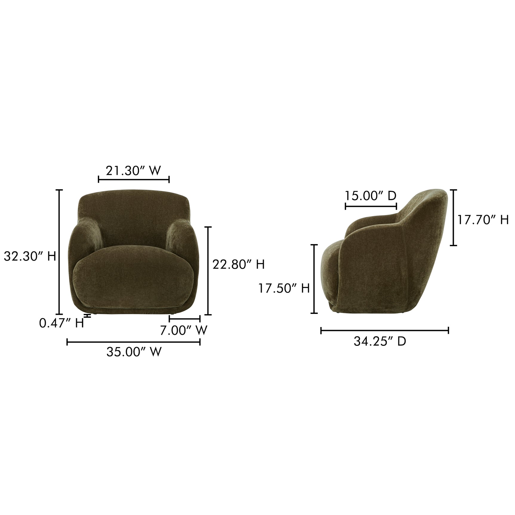 Stevie Cedar Green Lounge Chair - Ornate Home