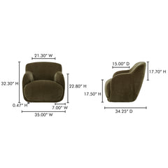 Stevie Cedar Green Lounge Chair - Ornate Home