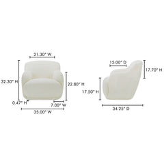 Stevie Cream Lounge Chair - Ornate Home