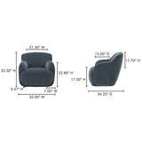 Stevie Slate Blue Lounge Chair - Ornate Home