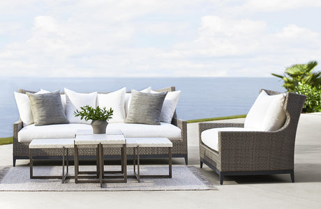 Stillwater Terrazzo Stone/Flint Grey Outdoor Table - Ornate Home