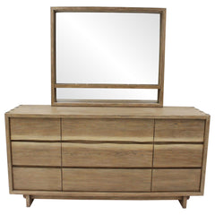 Stillwater Weathered Oak Dresser Mirror with Jewelry Shelf - Ornate Home