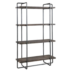 Stilo Brown/Gray/Woodtone Urban Industrial Etagere - Ornate Home