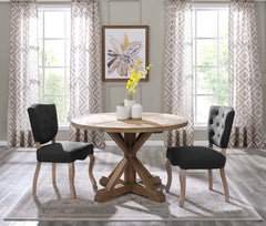 Stitch Brown 47" Round Pine Wood Dining Table - Ornate Home