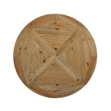 Stitch Brown 47" Round Pine Wood Dining Table - Ornate Home