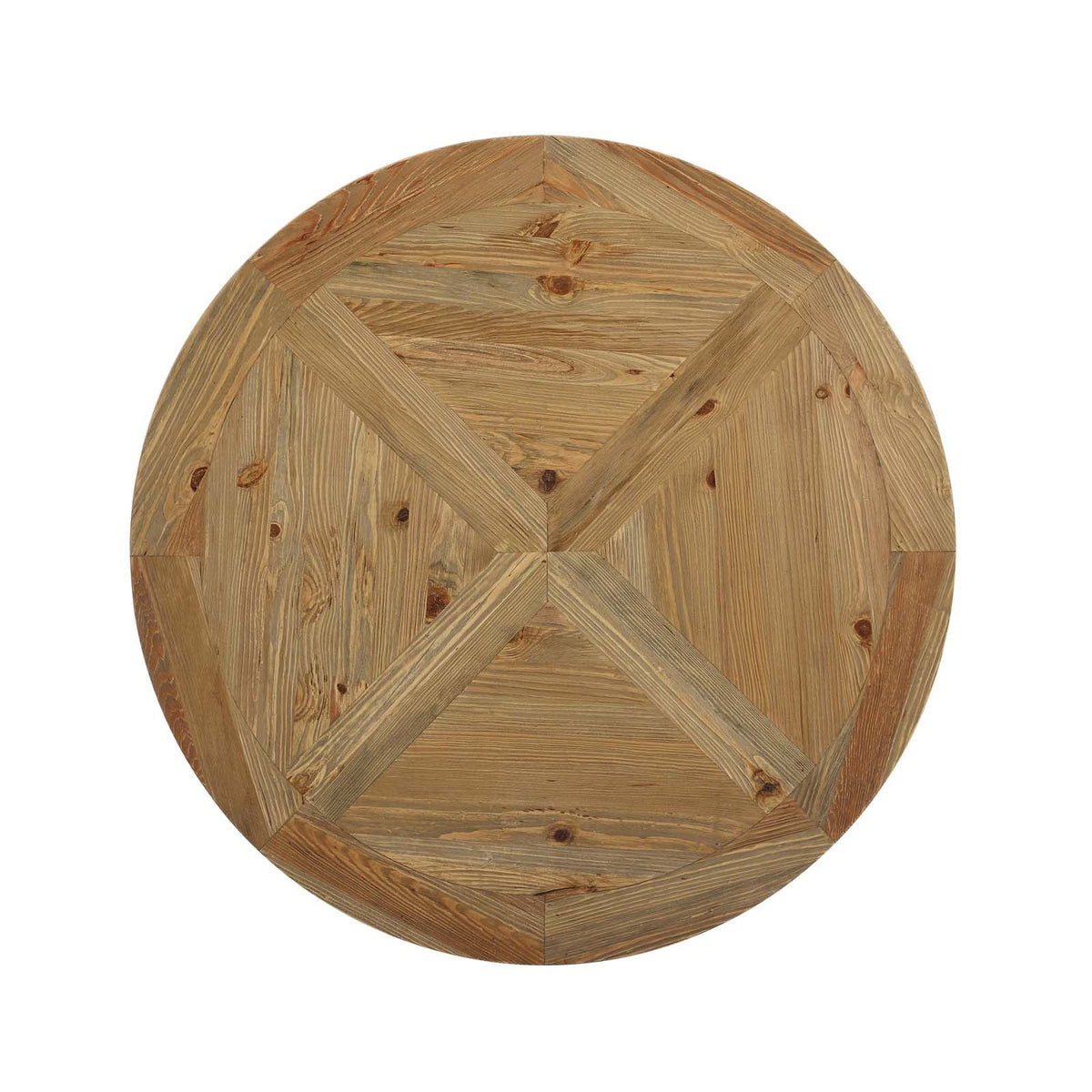 Stitch Brown 47" Round Pine Wood Dining Table - Ornate Home