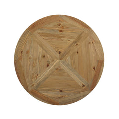 Stitch Brown 47" Round Pine Wood Dining Table - Ornate Home
