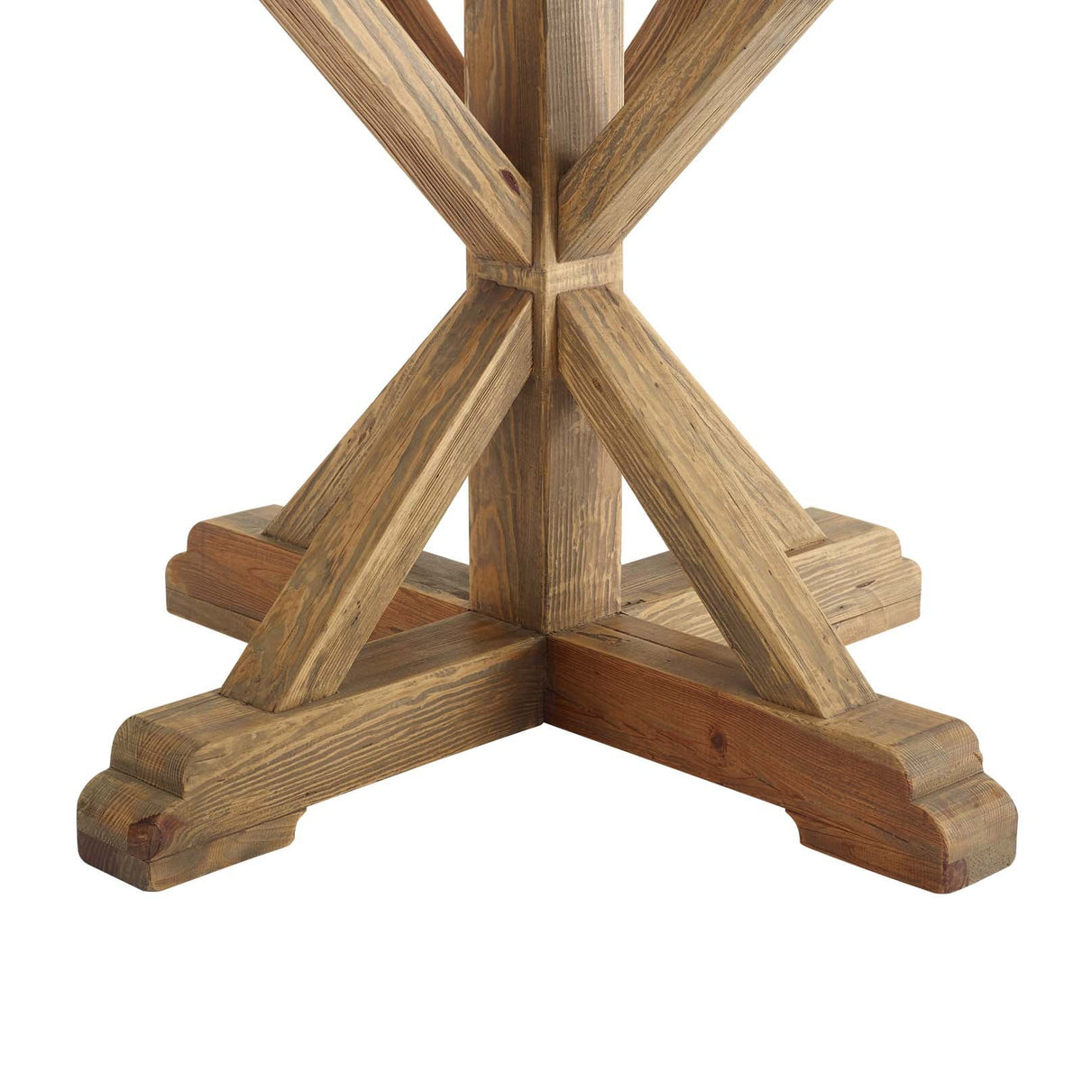 Stitch Brown 47" Round Pine Wood Dining Table - Ornate Home