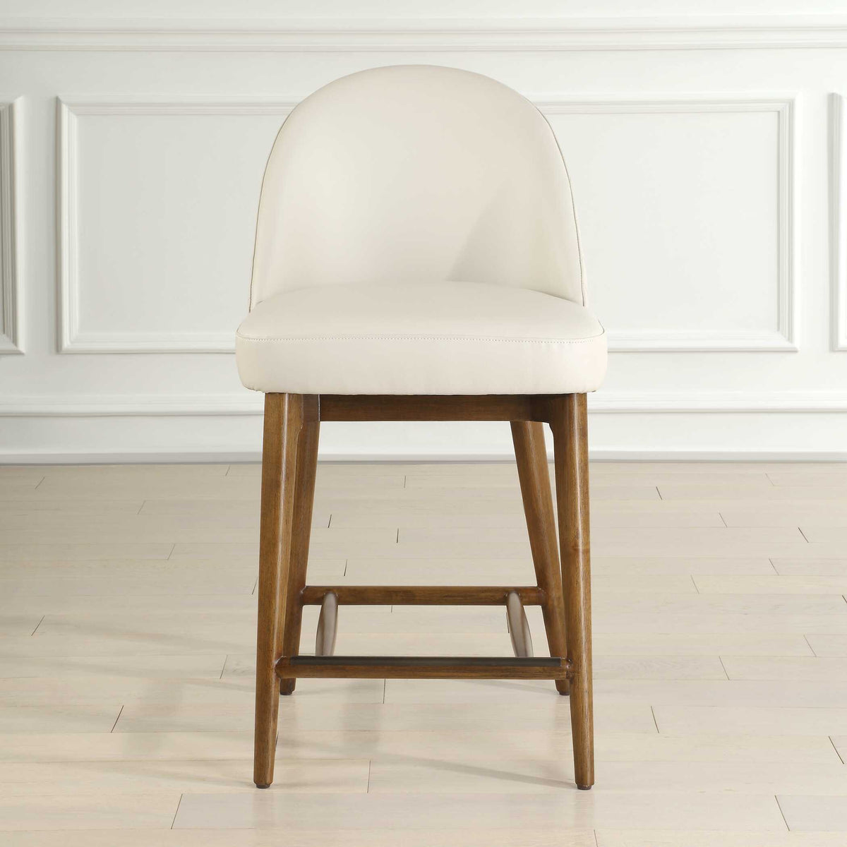 Stitches Brown Leather Counter Stool - Ornate Home