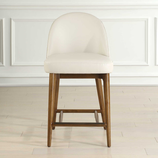 Stitches Brown Leather Counter Stool - Ornate Home