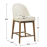 Stitches Brown Leather Counter Stool - Ornate Home