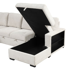 Stockwell Beige Sleeper Sectional Sofa - Ornate Home