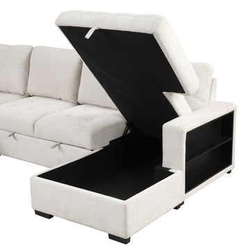 Stockwell Beige Sleeper Sectional Sofa - Ornate Home