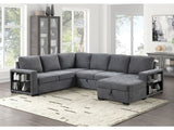 Stockwell Dark Gray Sleeper Sectional Sofa - Ornate Home