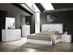 Stoholm White Queen Bed - Ornate Home