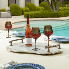 Stone And Twig Gold/Gray/White Indoor-Outdoor Tray - Ornate Home