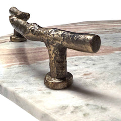 Stone And Twig Gold/Gray/White Indoor-Outdoor Tray - Ornate Home