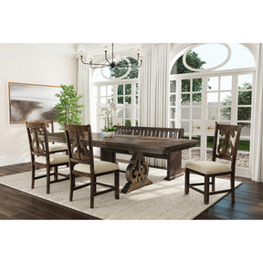Stone Charcoal 6-Piece Dining Set - Ornate Home