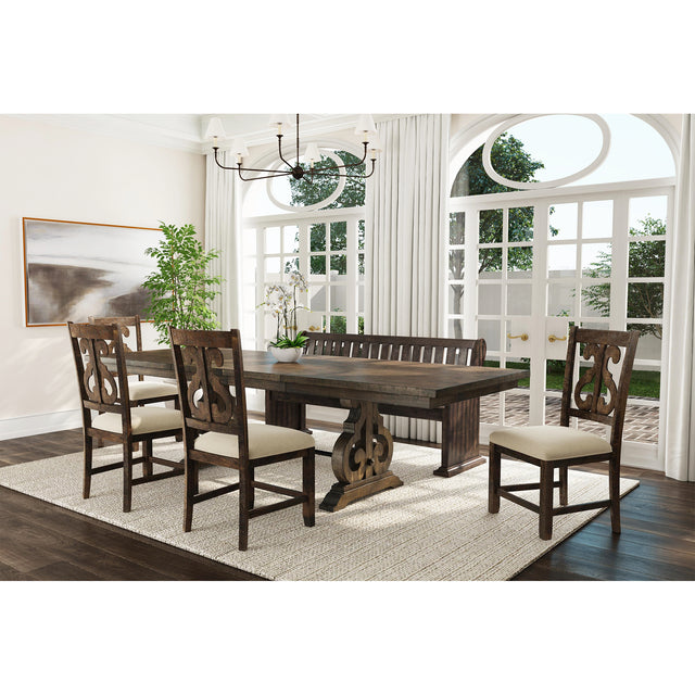 Stone Charcoal 6-Piece Dining Set - Ornate Home