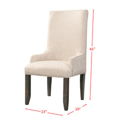 Stone Cream Parson Arm Chair (Set of 2) - Ornate Home