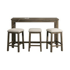 Stone Gray Occasional Bar Table Set (Table + Three Stools) - Ornate Home