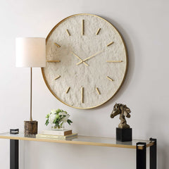 Stone Serenity Gold/White Wall Clock - Ornate Home