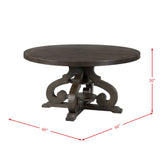 Stone Smokey Walnut 5-Piece Round Dining Set - Ornate Home