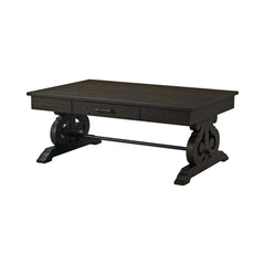 Stone Smokey Walnut Occasional Coffee Table with PU Base - Ornate Home