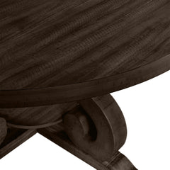 Stone Smokey Walnut Round Dining Table with PU Base - Ornate Home